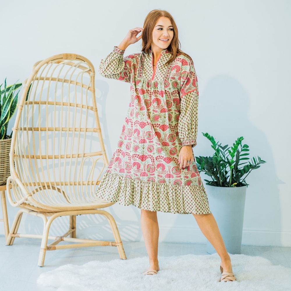 Boho handmade Coco hand block printed dress